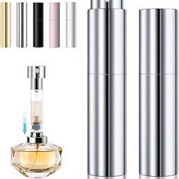 Memoin Refillable Perfume Atomizer Bottle for Travel - Portable Mini Spray Bottle Cologne Dispenser (B-Silver)-image-76