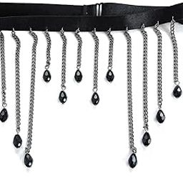Tassel Crystal Leg Chain | Black Water Drop Pendant Body Chain for Women & Girls-image-63