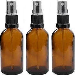 Happy Packaging 50ML Amber Round Empty Glass bottle With Black Mist Spray and Over Cap| Refillable | Leak Proof For Essential Oils | Reusalble | DIY Perfumes | DIY serums (3)-29