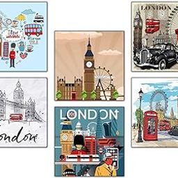 MyTees London Fridge Magnet Collection (Set of 6). Souvenir Glossy Finish Unbreakable Rubber Colorful Fridge Magnet. Travel Gifts-image-58