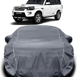 FIXILOS Mahindra Scorpio Car Cover Waterproof / Car Cover Scorpio Mahindra Mahindra Scorpio Cover Waterproof / WaterproofCar Body Cover Scorpio / Mahindra / Scorpio Car Body Cover Scorpio Cover Waterproof Waterproof / Waterproof Car Cover For Scorpio With Triple Stitched Fully Elastic Ultra Surface Body Protection (Grey Look) "-image-31