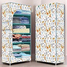YouCopia Collapsible Wardrobe Printed Cover 6 Shelves Storage Clothes Storage Rack Quick Wardrobe/Cabinet/Multipurpose Storage Rack, Foldable, Collapsible for Home Office-image-65