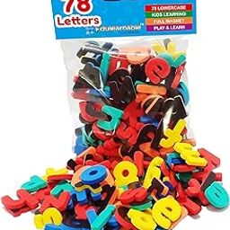 EDULEARNABLE 78pcs ABC Fully Magnetic Letters Lowercase Alphabet Magnets Fridge Magnet Educational Toy for Kids Toddlers Preschool Kids Learning Spelling Counting Gift for Birthday-image-27
