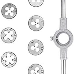 Tools.shop 8 Pc Die Set Dies M3/4/5/6/8/10/12 Hand Tool Die Holder Set (CA2017)-11