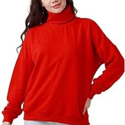 Women's Red Solid Straight Sweatshirt-31