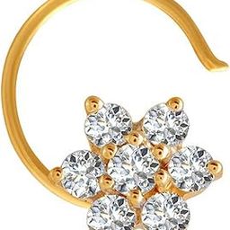 FASHIONS Piercing Jewelry Pierced Nosepin Gold Plated Floral Design Piercing Nose Ring For For Women-image-15