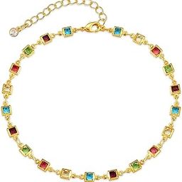 FASHIONS Golden Adjustable Multicolor Crystal Stone Ankle Bracelets Toes Foot Jewelry Leg Payal Anklets Chains for Girls Women-41
