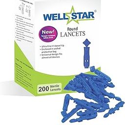 Wellstar 200 ROUND LANCETS BLUE COLOR Glucometer Lancets Glucometer Lancets (200)-image-39