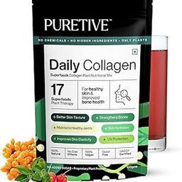 Puretive Daily Collagen Supplement|Plant Based Nutritional Mix|For Men and Women|Combats Dull Skin & Hair Loss|For Glowing Skin|100% PURE Vegan |For Everday use|Just Mix & Sip|powder,1 count,100 grams-14