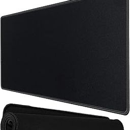 Storite 900x400x2mm Extended Gaming Mouse Pad for Laptop/Computer with Stitched Embroidery Edges and Water Resistance Coating Natural Non Slippery Rubber Base Mousepad Desk Mat - Black-31