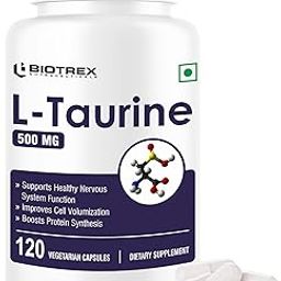 Biotrex Nutraceuticals L-Taurine 500mg Supplement, Energy, Heart, Brain & Eye Health Support, Cardiovascular system, 120 Vegetarian Capsules-6