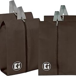 Pack of 4 Travel Organizer | Travel Shoe Carrying Bag | Multipurpose Storage Organizer Bag | Toiletry Pouch with Chain | Shoe Cover for Travel-Hiking-Adventure | Brown-9