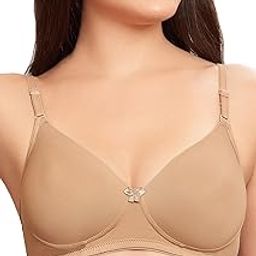 Nylon Seamless Heavily Padded Full Coverage Solid Non-Wired Women's Pack of 1 T-Shirt Bra-picture-1