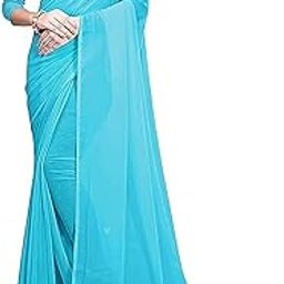 DLK women's solid woven 6.30 cut plain saree Chiffon with unstitched blouse piece for daily use(Red)-image-93