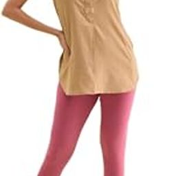 Women Purples Mid Rise Solid Cotton Ankle Length Legging-image-2
