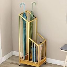 WINSTAR Umbrella Stand | Multipurpose Metal Organizer Rack | Storage Bucket for Umbrellas, Sports Equipment with Detachable Drip Tray | Easy to Clean | Made in India (No Wheels, Gold)-image-42