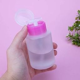 Nail Polish Remover Pump Empty Dispenser Bottle for Alcohol, Nail Polish and Makeup Remover, 150ml(5.10z), Hotpink Top Cap (PACK OF 1) WHITE-image-12