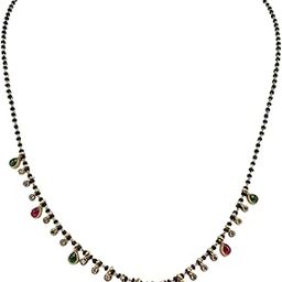 Traditional Temple Forming Stylish Meenakari Maharashtrian Wati Tanmaniya Black Mangalsutra For Women, Wedding Jewellery-image-42