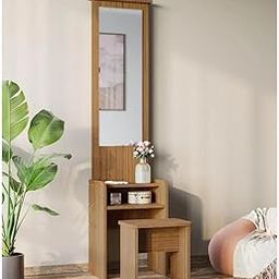 Wakefit Dressing Table With Mirror | 1 Year Warranty | Dressing table, Dressing Table With Mirror and Storage, Dressing Table With Stool (Engineered Wood - Urban Teak, Heka)-image-45