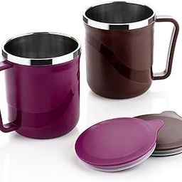 AXZORD Insulated Stainless Steel Coffee Mug with Lid – 300ml Double Wall Tea & Milk Mug for Travel, Home, Office, Restaurant Stylish, Leakproof, Drinkware Gifts for Woman,Man(1 Pc, Purple)-image-44