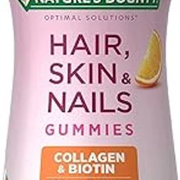 Nature's Bounty Hair, Skin & Nails with Biotin and Collagen, Citrus-Flavored Gummies Vitamin Supplement, Supports Hair, Skin, and Nail Health for Women, 2500 mcg, 80 Count...-image-74