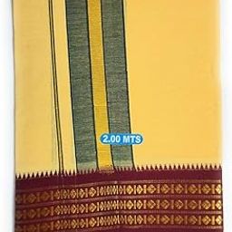 Men's Pure Cotton Dhotis in Three Rudrahsham Borders in Size 2 Mtrs Single Dhoti- 4 Muzham-picture-16