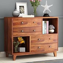 AMBICA WOODMART Sheesham Wood Chest of Drawer | Cheast of Drawer for Storage and Spacious Dresser for Hall Home Office Furniture, Kitchen Cabinet|Colour (Brown) Finish (Honey) A4-image-108