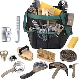 TERPUP Horse Grooming Kit 13 Piece, Horse Brushes for Grooming Supplies Set with Organizer Bag, Horse Braiding Kit, Horse Brush & Curry Comb for Effective Grooming, Gift for Horse Riders Beginners-image-38