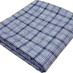 115-Polytech Textiles Blue Melange Cotton Blend Shirting Fabric, 58 Inch Width, Yarn Dyed Checks Pattern, Unstitched-image-38