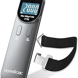 HOMEBASIC Digital Luggage Weighing Scale 50kg (Kg, Lbs, Oz) Unit Support, High Accuracy Portable Travel Weight Machine, LCD Display, Overweight Alert, Sturdy Hook Strap, for Travel Home Kitchen Shop-15