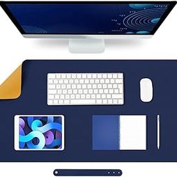 ZORBES® Desk mat, Desk Top Mouse Mat 100x50cm, Double-Sided PU Leather Pad, Fashion Office Desk Pad Waterproof & Non-Slip Office Writing Surface Protector for Laptop, Keyboard, and Mouse-26