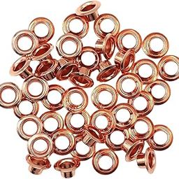 Gumney 100pcs Metal Grommets Eyelet, 0.19 Inch Round Handmade Eyelets Kit for DIY Canvas Shoes Clothing Fabric Leather Bag Leather Crafts, Rose Gold-image-2