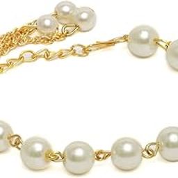 Gold Tone Contemporary Pearls Bracelet For Women-ZPFK10316-image-2