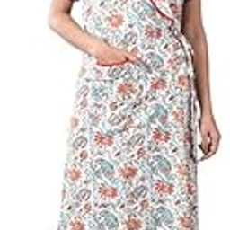 Cotton Maternity Gown for Women – Front Open Housecoat, Nighty, and Robe (White)-image-80