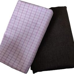 Men's Combo Poly Blend Checks Shirt and Trouser Unstitched Fabric Set -Gift Pack (Multicolour_Free Size) 1006-image-48