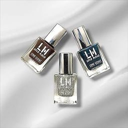 LM Loco Moco One Coat Nail Polish, 11ml, Colour - silver glitter, deep pink, teal green. Shades-image-56