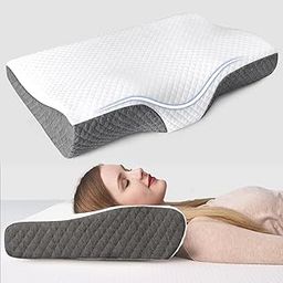 AYKA Cervical Pillow for Neck & Shoulder Pain | 2-Year Warranty | Orthopedic Memory Foam for Spondylitis & Spinal Alignment | King Size Sleeping Pillow (24x15x4.5 Inch, White & Grey, Pack of 1)-8