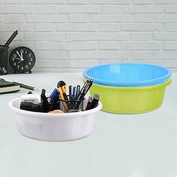 Pack of 3 Desk Organizer | Stationery Organizer | Multipurpose Organizer | Office Supplies for Pen-Pencil-Staplers | Desktop Organizer | 6 LTR | Green & Sky Blue & White-picture-21