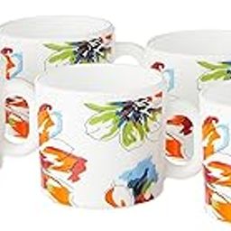 Larah by Borosil Bali Opalware Mug, Set of 6 Tea/Coffee Mugs, 100 ml Each, Microwave & Dishwasher Safe, Bone-Ash Free, Crockery Set Ideal for Daily Use & Gifting, White-32