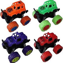 Monster Truck Push and Go Toy for Toddlers and Kids – 4WD Friction Powered 360 Degree Spinning Car – Unbreakable Stunt Vehicle for Boys Ages 2 to 5 Years – Off-Road Multicolor Truck – Pack of 1-image-99