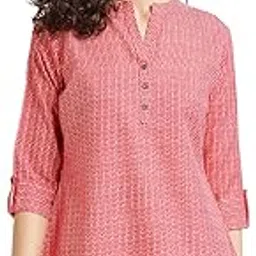 nainvish Tops for Women Printed Regular Fit Shirt Top for Women|Tops for Women Stylish Latest|Office Wear Tops for Women|Cotton Blend Tops for Women-picture-49