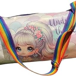 NEEYATI Kids Space Duffle Bags for Travel Swimming Sports Dance Gymnastics Sports Gym Bag Kids Stylish Travel Bag for Girls Boys (Mer_Maid)-image-37