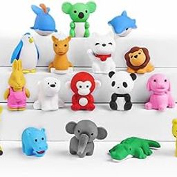 OFFCUP Set of Erasers, 17 Pieces Erasers for Children, Mini Erasers, Animals of Erasers, Children Party Gifts, Gifts for Students and Gadgets End of School Year, Party Accessories-image-39