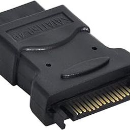 AdzMozi SATA to LP4, SATA 15 Pin Male to Molex 4 Pin IDE Female Hard Disk Drive Power Adapter for CD/DVD/Hard Drive(Black)-picture-12