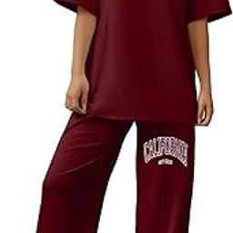 Women Casual T-Shirt & Trouser Co-Ords Set Half Sleeve Loose Fit Summer Cord Set 2 Piece Black Outfit for women & Girls-image-97