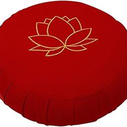 Zotayog Zafu Pillow For Meditation, With Embroidery | Cotton Filled Cushion For Meditation, Yoga, Posture Correction (Maroon) | (29 x 14 CM)-image-77