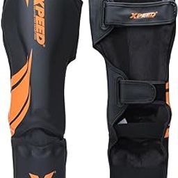 XpeeD Shin Guard for Men and Women | Training Practice and Sports | Shinguard for Juniors with Ankle Adjustable (Black) (Small)-image-58