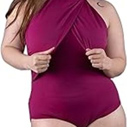 Plus Size Halter Neck Sleevless Padded Legsuit for Women | Swimming Suit for Women-picture-4