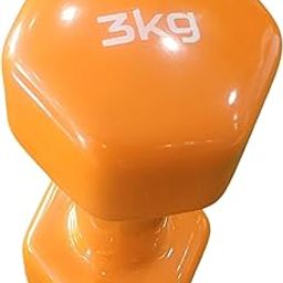 PUREFORCE Noprene Coated Dumbbell for Gym Exercises, Set of 2, 3 kg, Orange-image-83