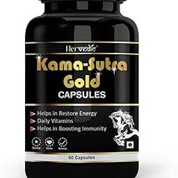 Kama-Sutra Gold Capsules - Ayurvedic Power Blend with Ashwagandha, Tribulus Terrestris & Kaunch Beej for Enhanced Energy and Immunity (60 Capsules, 60)-picture-27